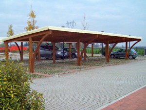 Cover auto in legno di abete lamellare copertura in bambù e telo pvc