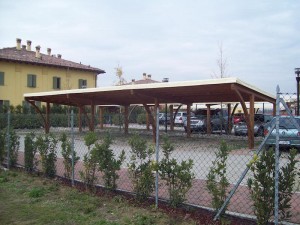 Cover auto in legno di abete lamellare copertura in bambù e telo pvc